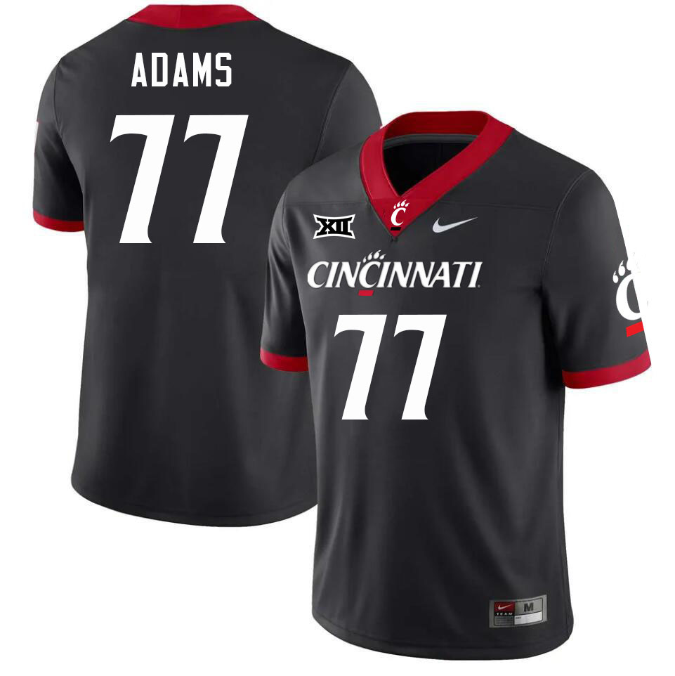 Cincinnati Bearcats #77 Harris Adams College Football Jerseys Stitched-Black